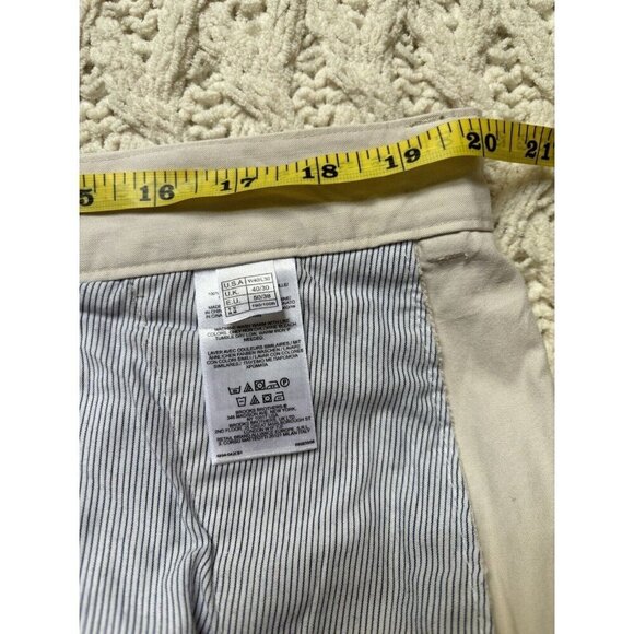 SPRING/SUMMER Brooks Brothers 346 Cream White Men Solid Chino Pants 40x28.5 - Picture 3 of 13